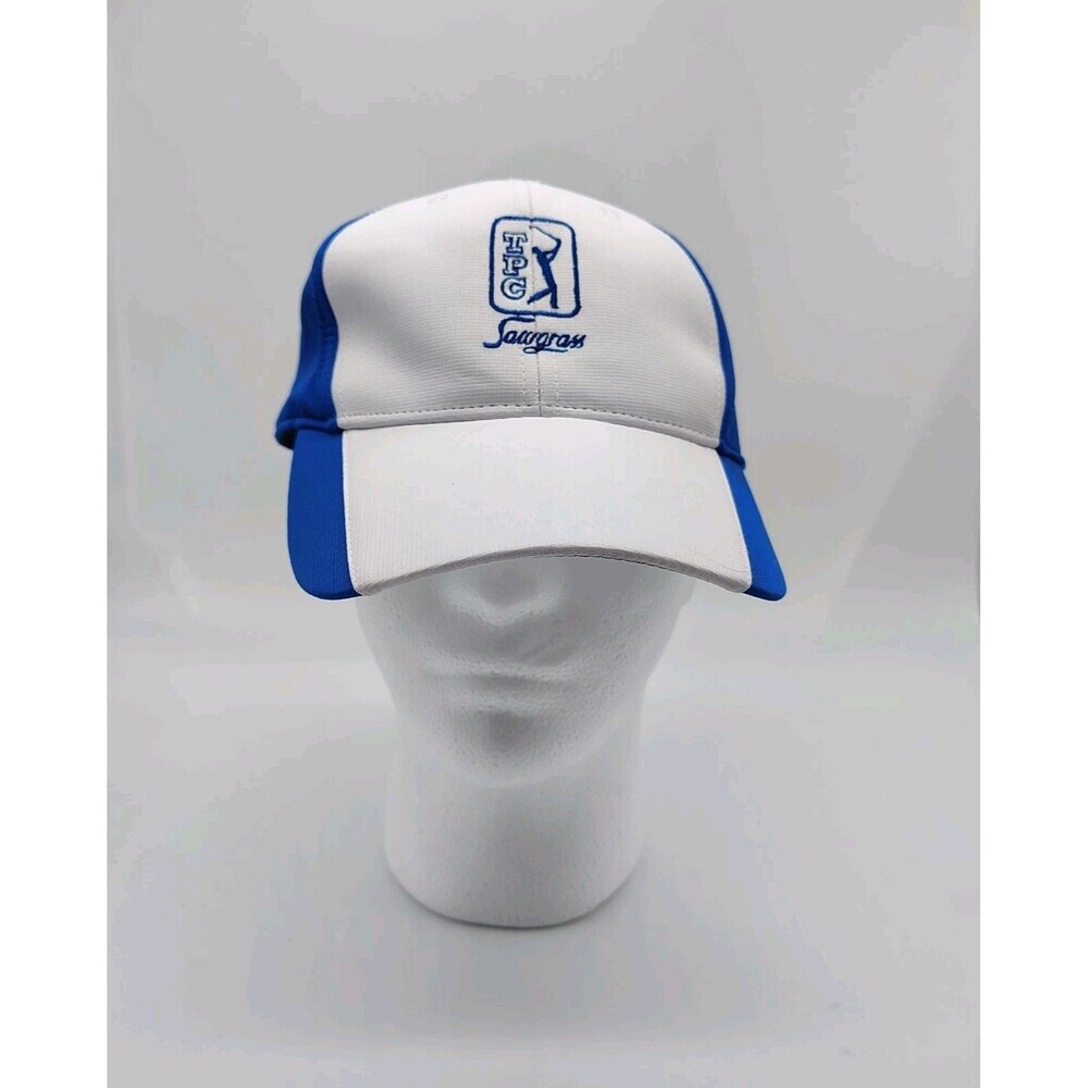 TPC Sawgrass Golf Hat Adjustable Blue White Dad Cap UPF 50+